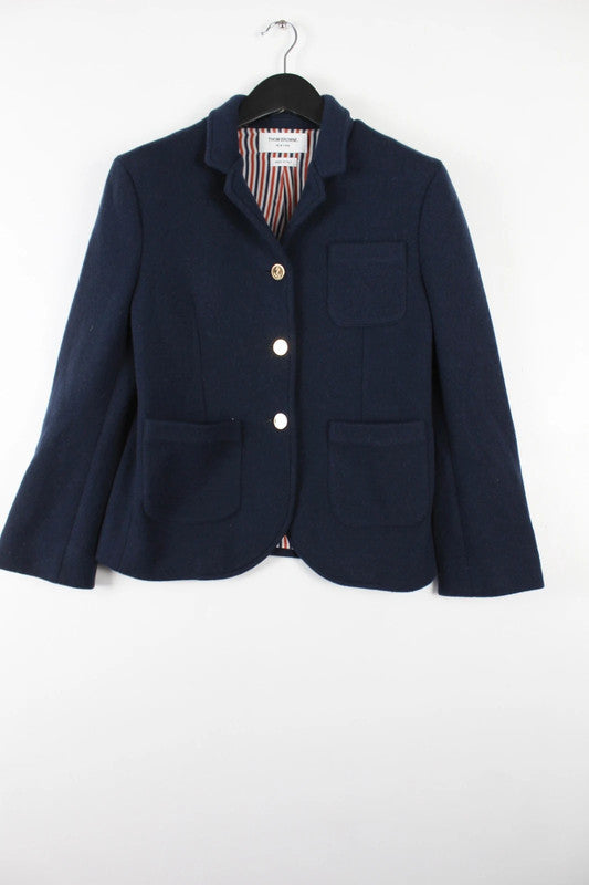 Thom Browne Navy Wool Sack Jacket EU40