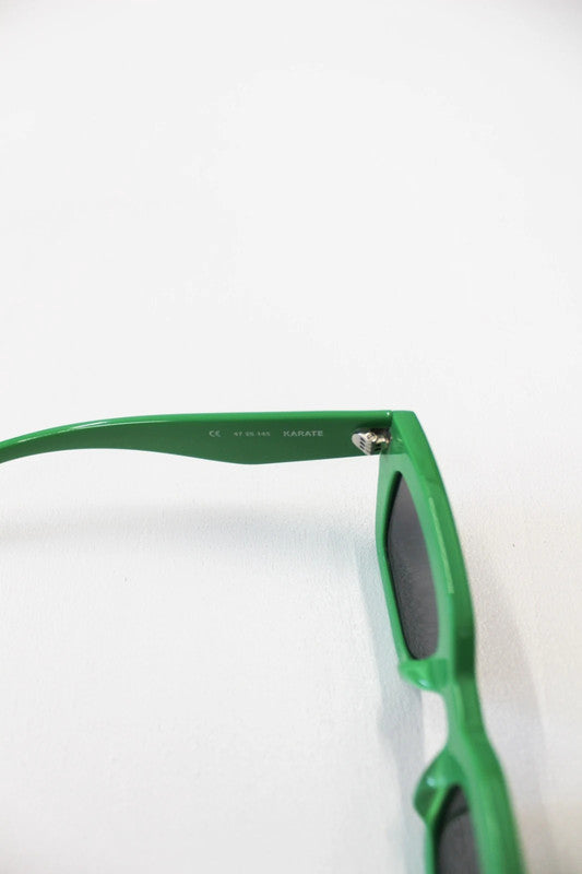 Bonnie Clyde Karate Green Rectangular Sunglasses