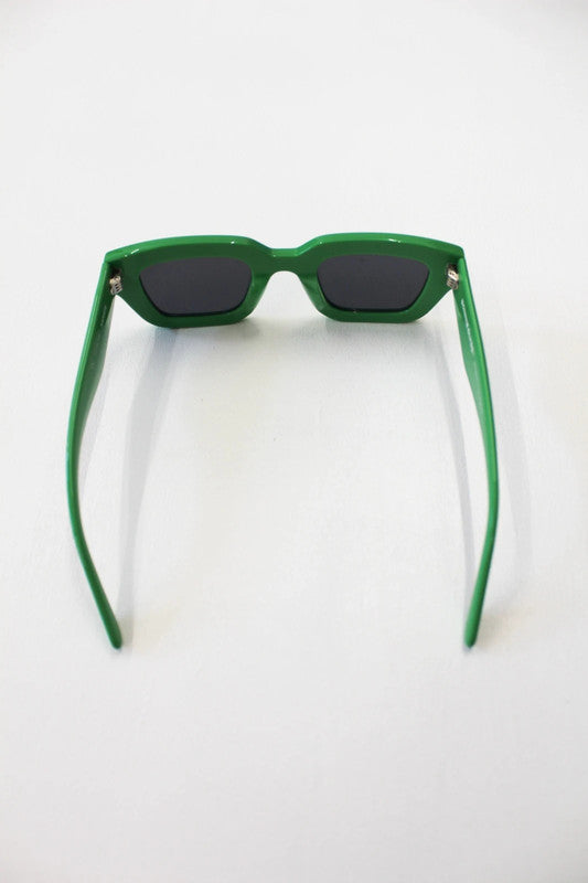 Bonnie Clyde Karate Green Rectangular Sunglasses