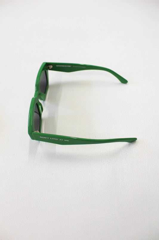 Bonnie Clyde Karate Green Rectangular Sunglasses