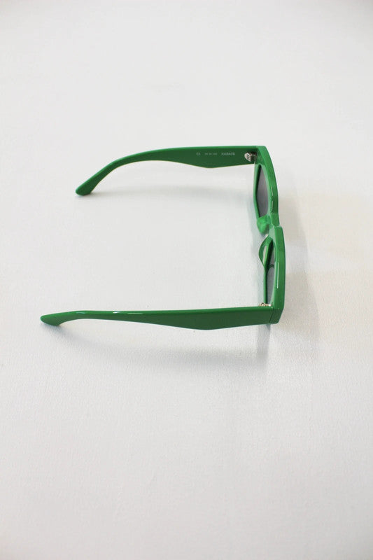 Bonnie Clyde Karate Green Rectangular Sunglasses