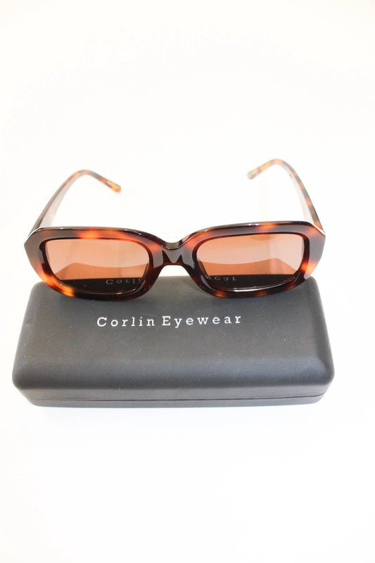 Corlin Eyewear Cannes Tortoise Rectangular Sunglasses