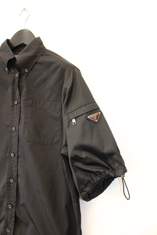 Prada Black Re-Nylon & Poplin Shirt Dress – IT38 / UK6