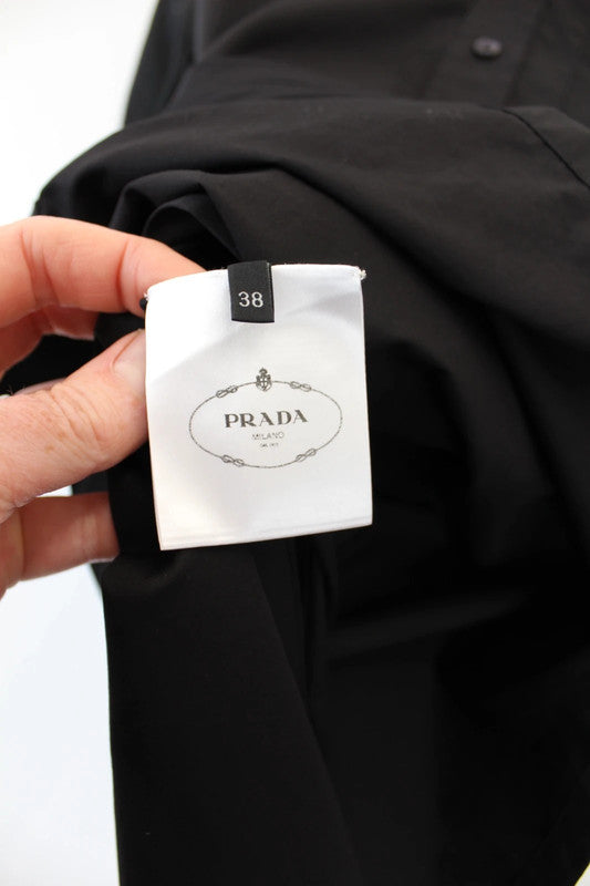 Prada Black Re-Nylon & Poplin Shirt Dress – IT38 / UK6