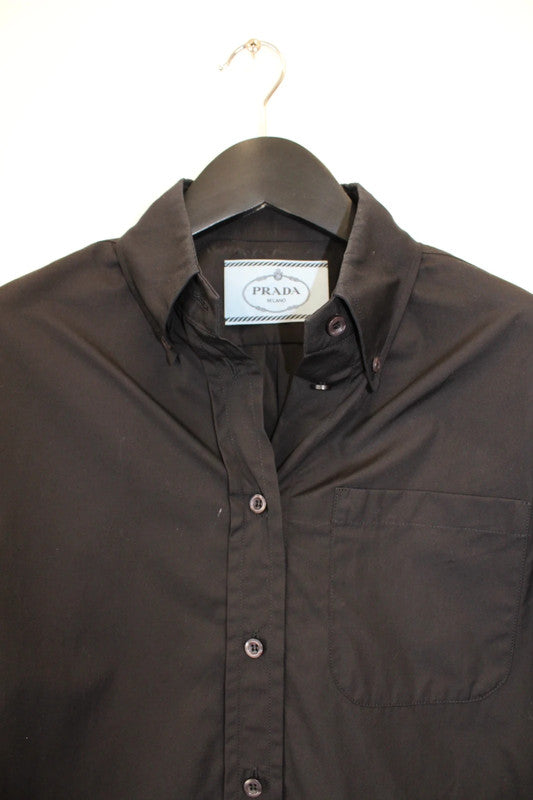 Prada Black Re-Nylon & Poplin Shirt Dress – IT38 / UK6
