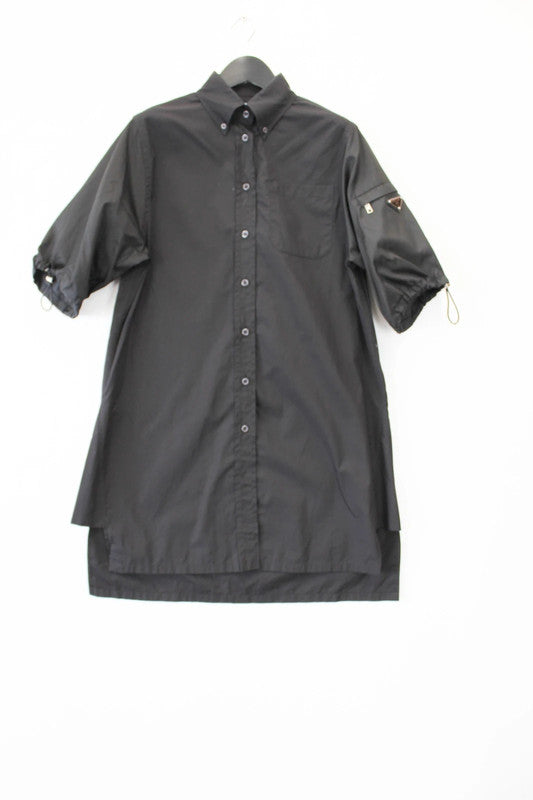Prada Black Re-Nylon & Poplin Shirt Dress – IT38 / UK6