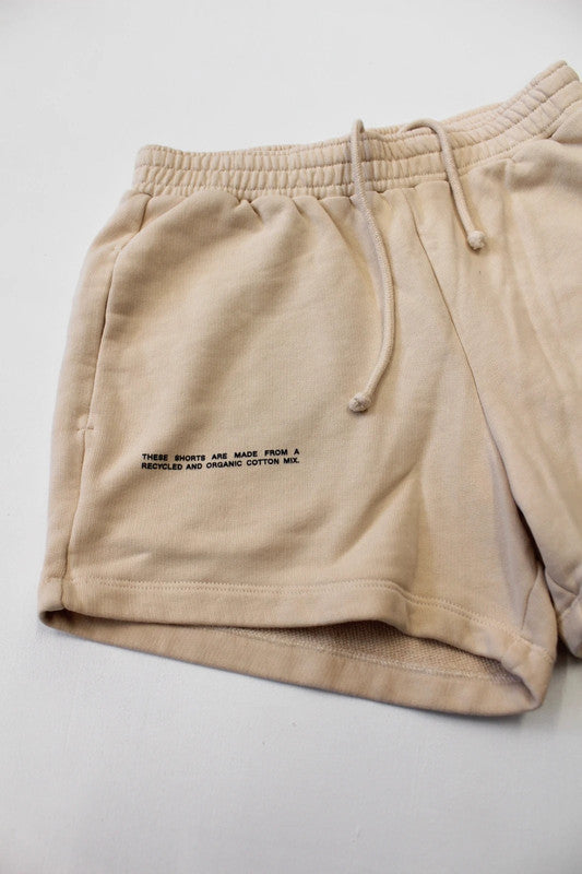 Pangaia Organic Cotton Sweat Shorts – Beige/Stone – XS