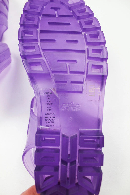 BNWT Coach Jelly Fisherman Sandals Orchid Purple UK5.5