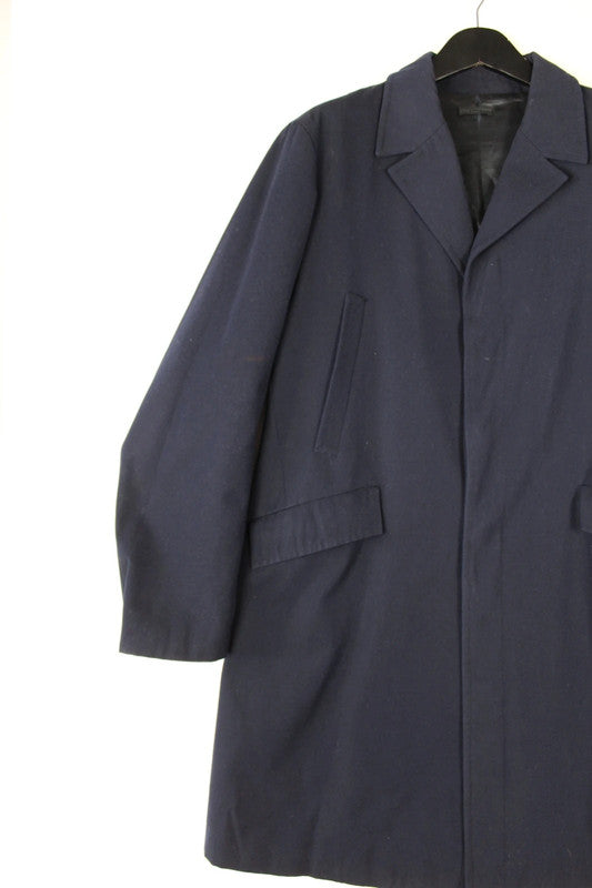 Vintage Men’s Gian Carlo Rossi Navy Wool Overcoat Large