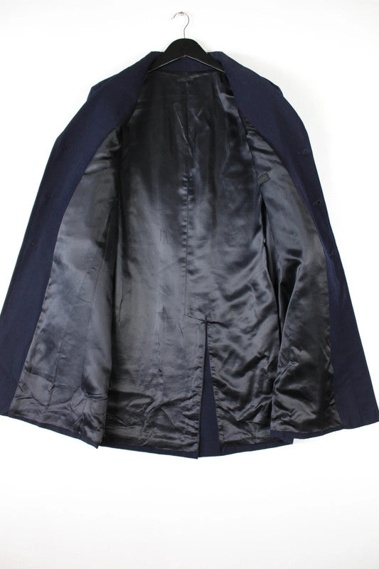Vintage Men’s Gian Carlo Rossi Navy Wool Overcoat Large