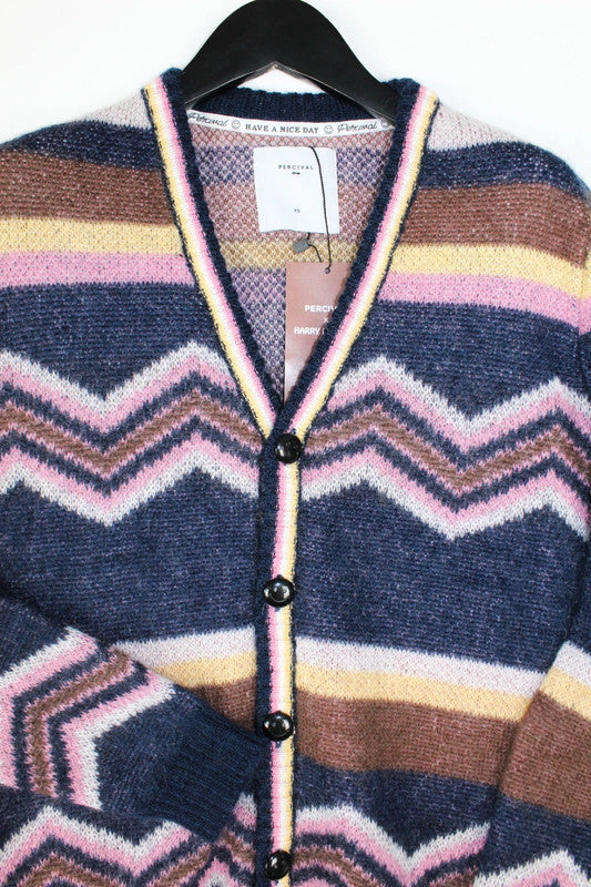 BNWT Percival x Harry Lambert Zigzag Mohair-Blend Cardigan XS