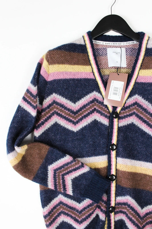 BNWT Percival x Harry Lambert Zigzag Mohair-Blend Cardigan XS