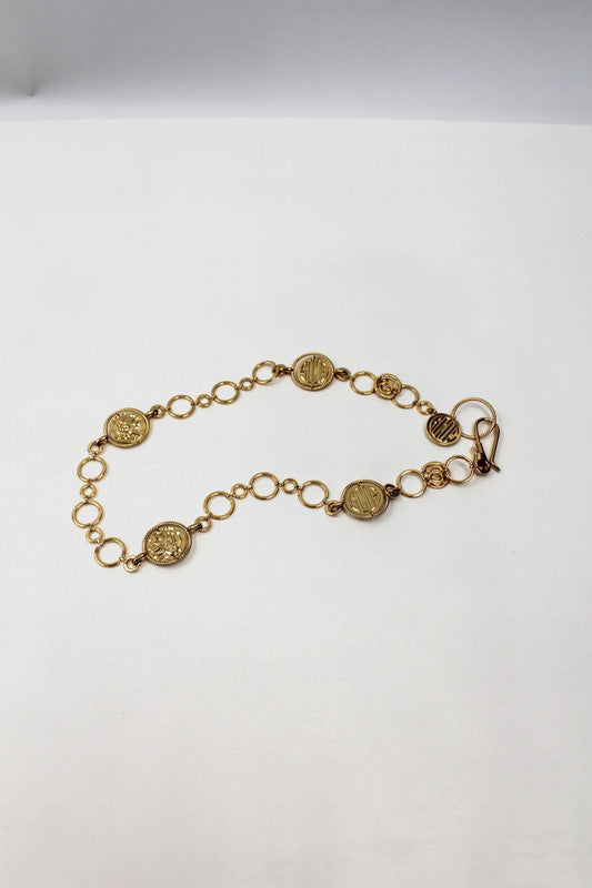GCDS Gold Coin Medallion Chain Belt