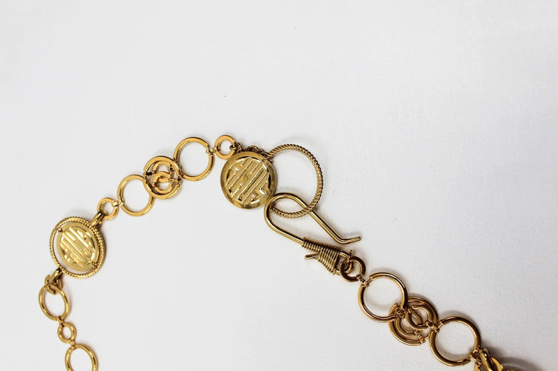 GCDS Gold Coin Medallion Chain Belt