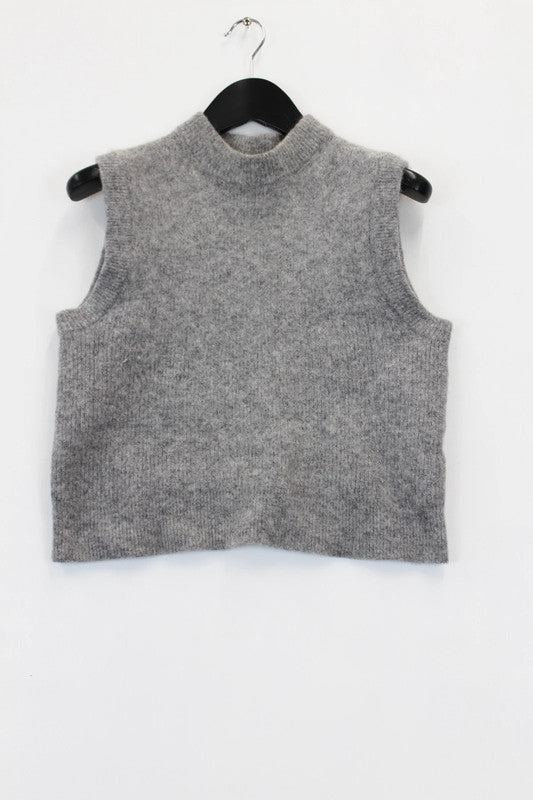 Samsøe Samsøe Sajeanne Alpaca Wool Knitted Vest Top Light Grey XS