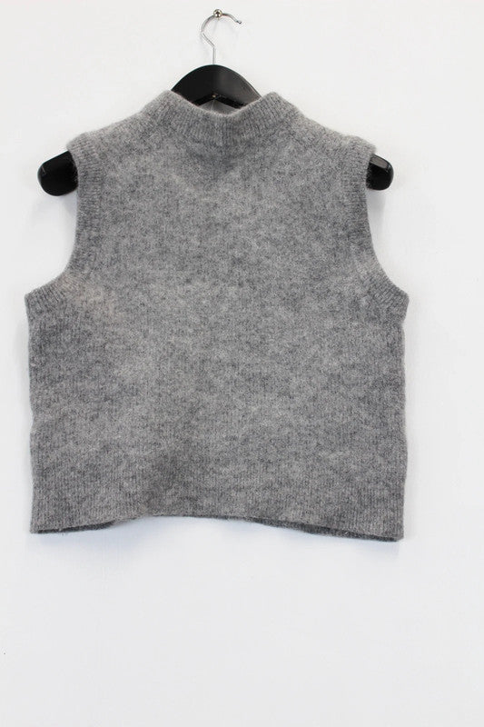 Samsøe Samsøe Sajeanne Alpaca Wool Knitted Vest Top Light Grey XS