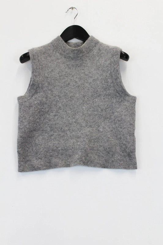 Samsøe Samsøe Sajeanne Alpaca Wool Knitted Vest Top Light Grey XS