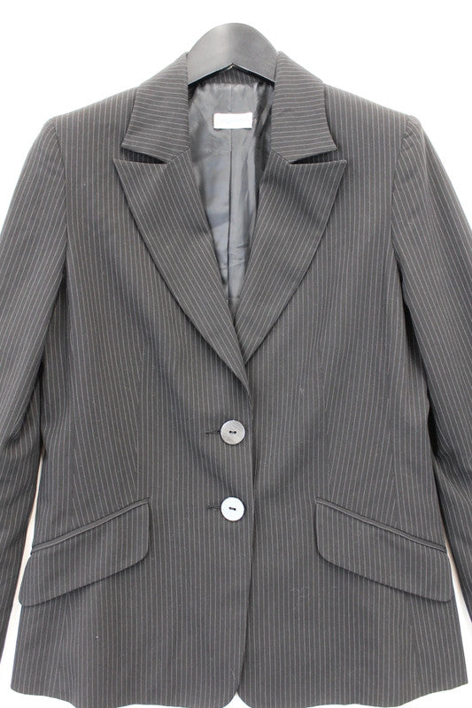 Byblos Charcoal Grey Pinstripe Tailored Blazer Small
