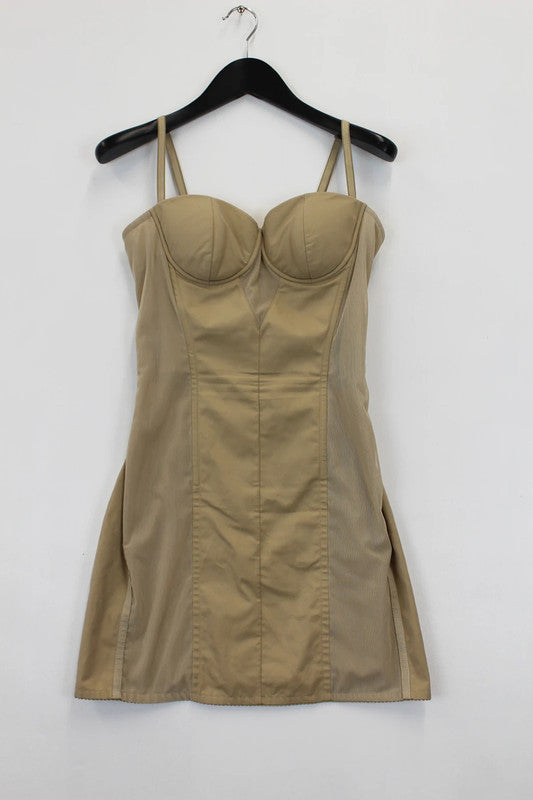 Burberry Beatriz Cotton Gabardine Corset Dress Honey Beige XS