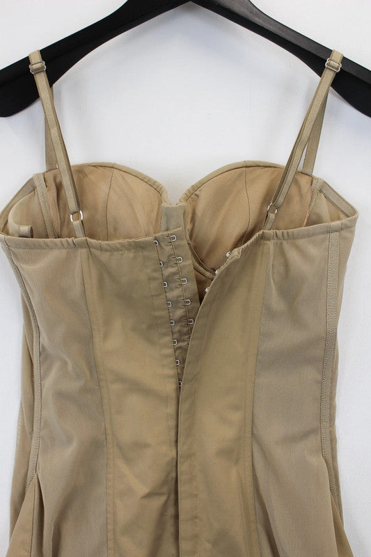 Burberry Beatriz Cotton Gabardine Corset Dress Honey Beige XS