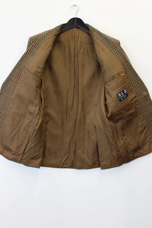 Vintage DAKS London Multi-Colour Plaid Wool Blazer – Made in UK – 42R