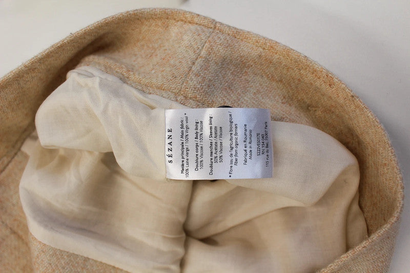 Sézane Erwann Wool Jacket in Mottled Ecru - Small