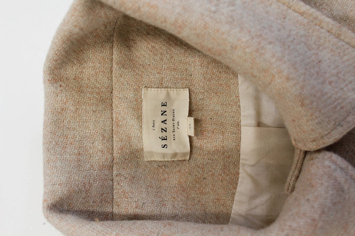 Sézane Erwann Wool Jacket in Mottled Ecru - Small