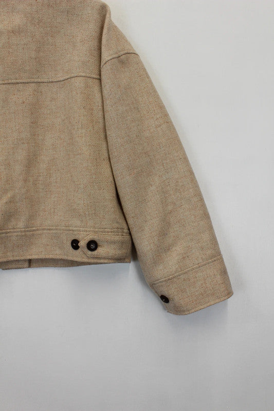 Sézane Erwann Wool Jacket in Mottled Ecru - Small