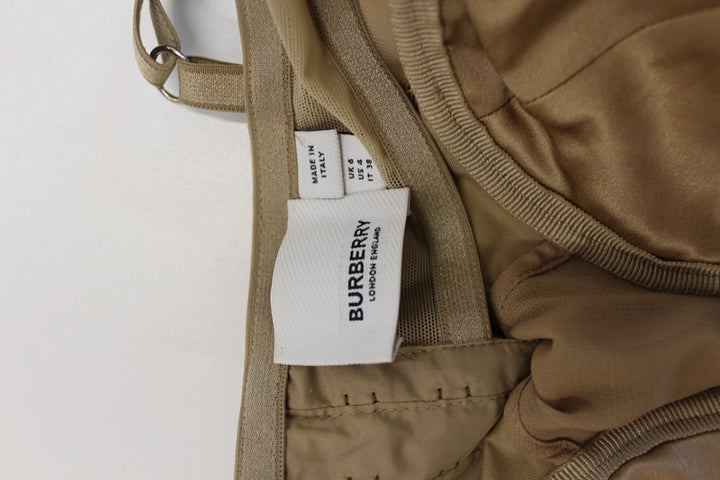 Burberry Beatriz Cotton Gabardine Corset Dress Honey Beige XS