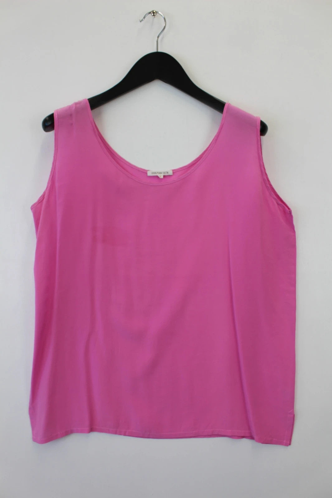 Vintage Italian Hot Pink Racerback Pure Silk Shell Top Large