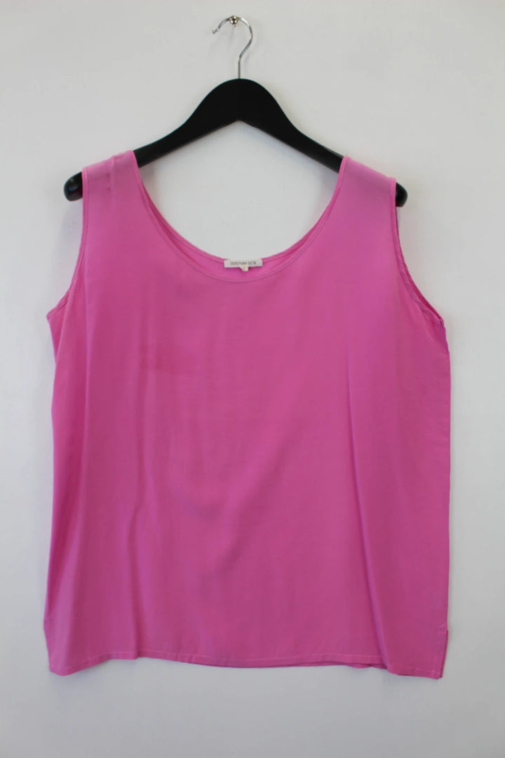 Vintage Italian Hot Pink Racerback Pure Silk Shell Top Large