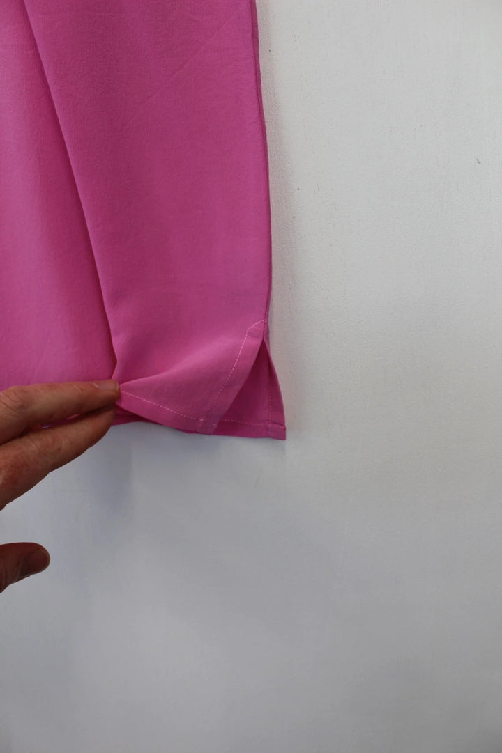 Vintage Italian Hot Pink Racerback Pure Silk Shell Top Large