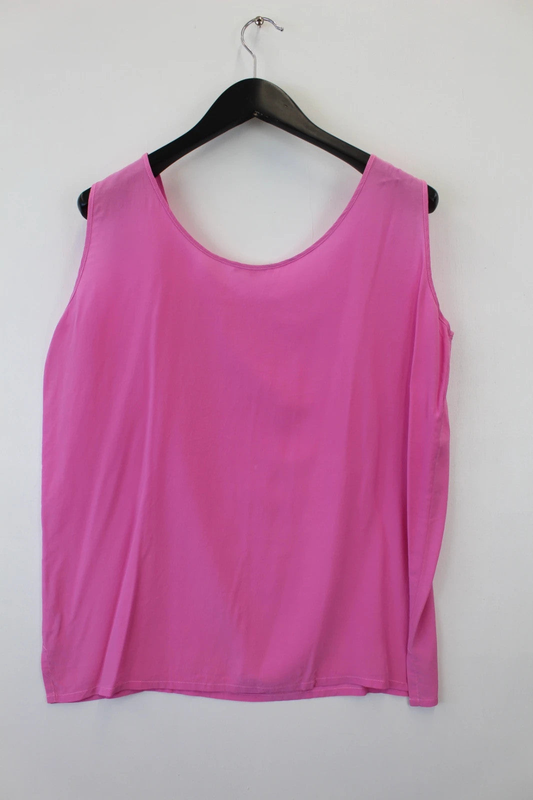 Vintage Italian Hot Pink Racerback Pure Silk Shell Top Large