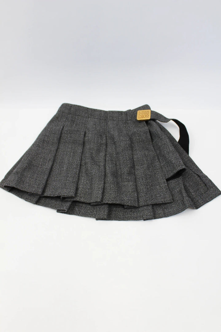 Christian Dior Winter 2024 Pleated Skort - Grey Wool - Size FR 36