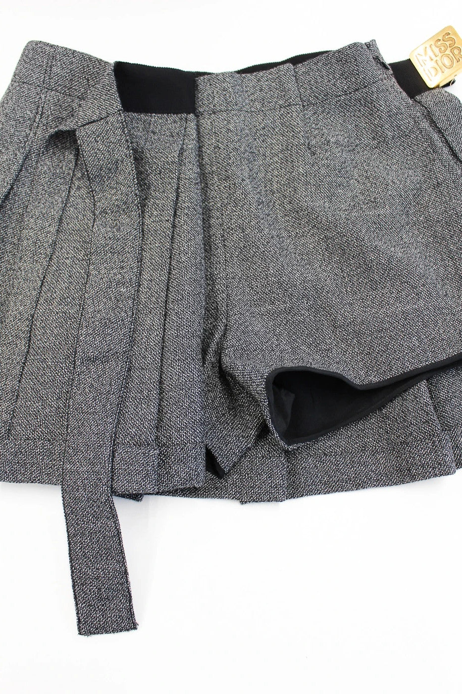 Christian Dior Winter 2024 Pleated Skort - Grey Wool - Size FR 36