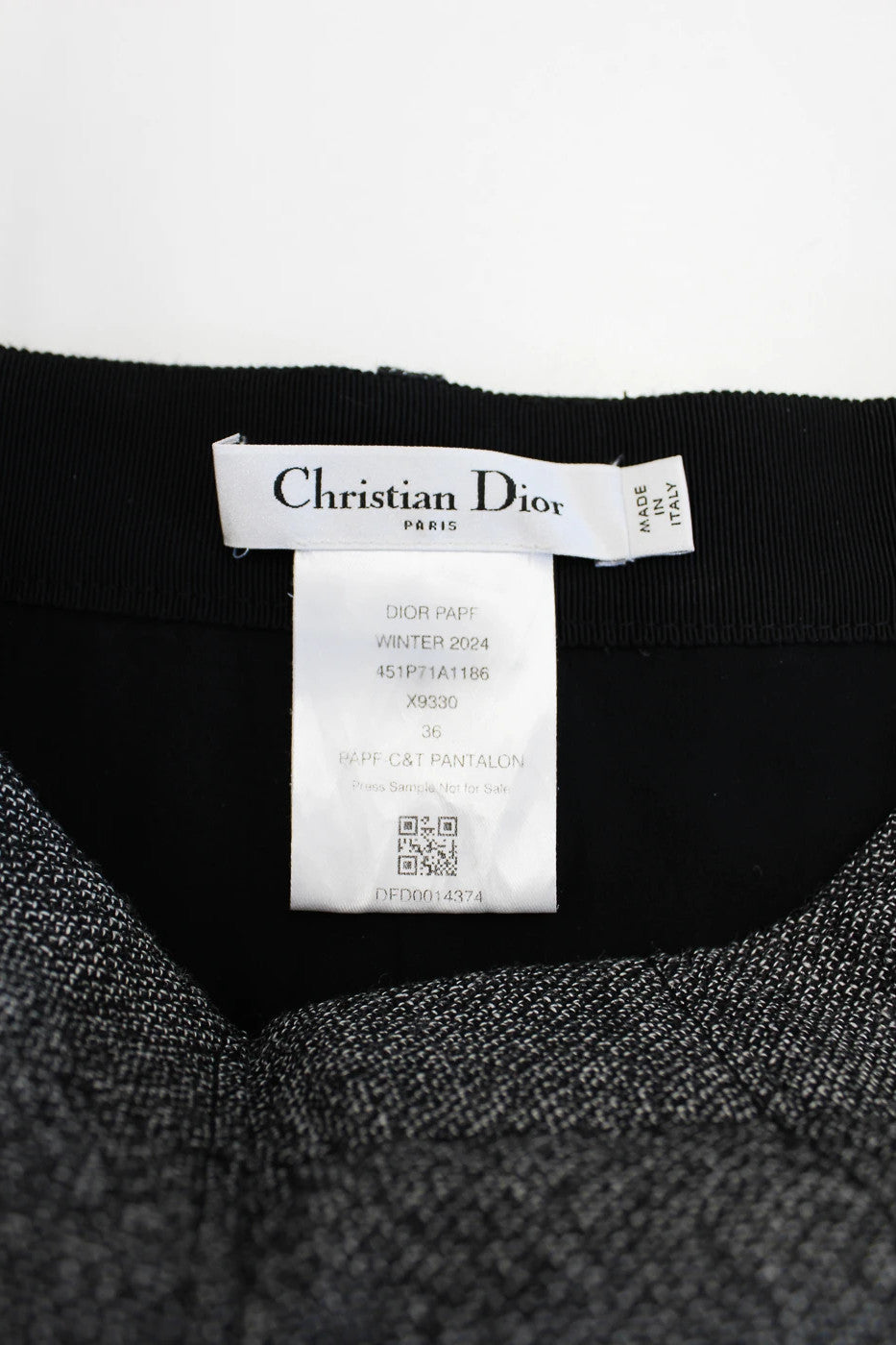 Christian Dior Winter 2024 Pleated Skort - Grey Wool - Size FR 36