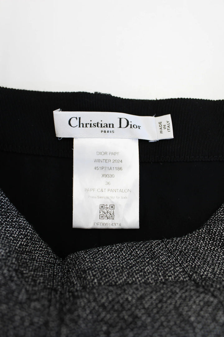Christian Dior Winter 2024 Pleated Skort - Grey Wool - Size FR 36
