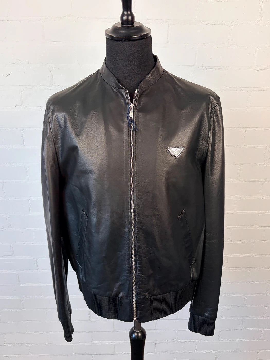 BNWT Prada Nappa Leather Bomber Jacket - Black - Size 54 (XL)