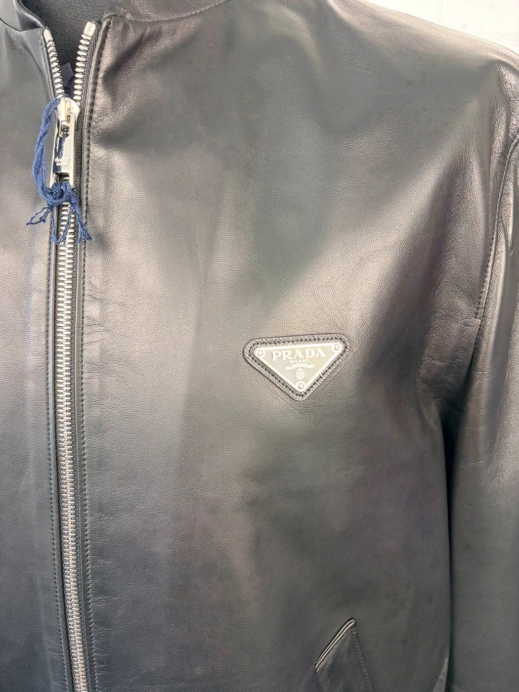 BNWT Prada Nappa Leather Bomber Jacket - Black - Size 54 (XL)
