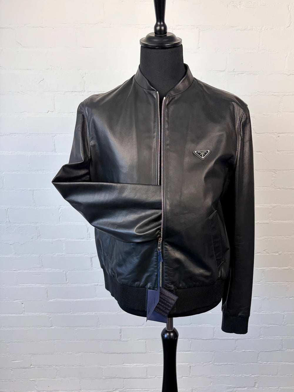 BNWT Prada Nappa Leather Bomber Jacket - Black - Size 54 (XL)