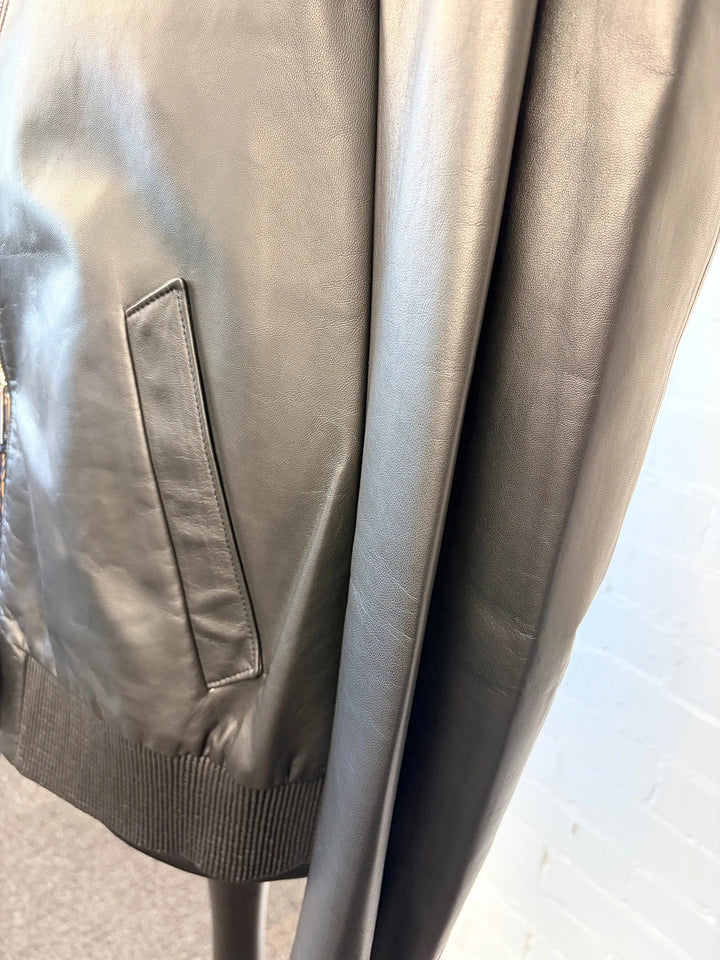 BNWT Prada Nappa Leather Bomber Jacket - Black - Size 54 (XL)