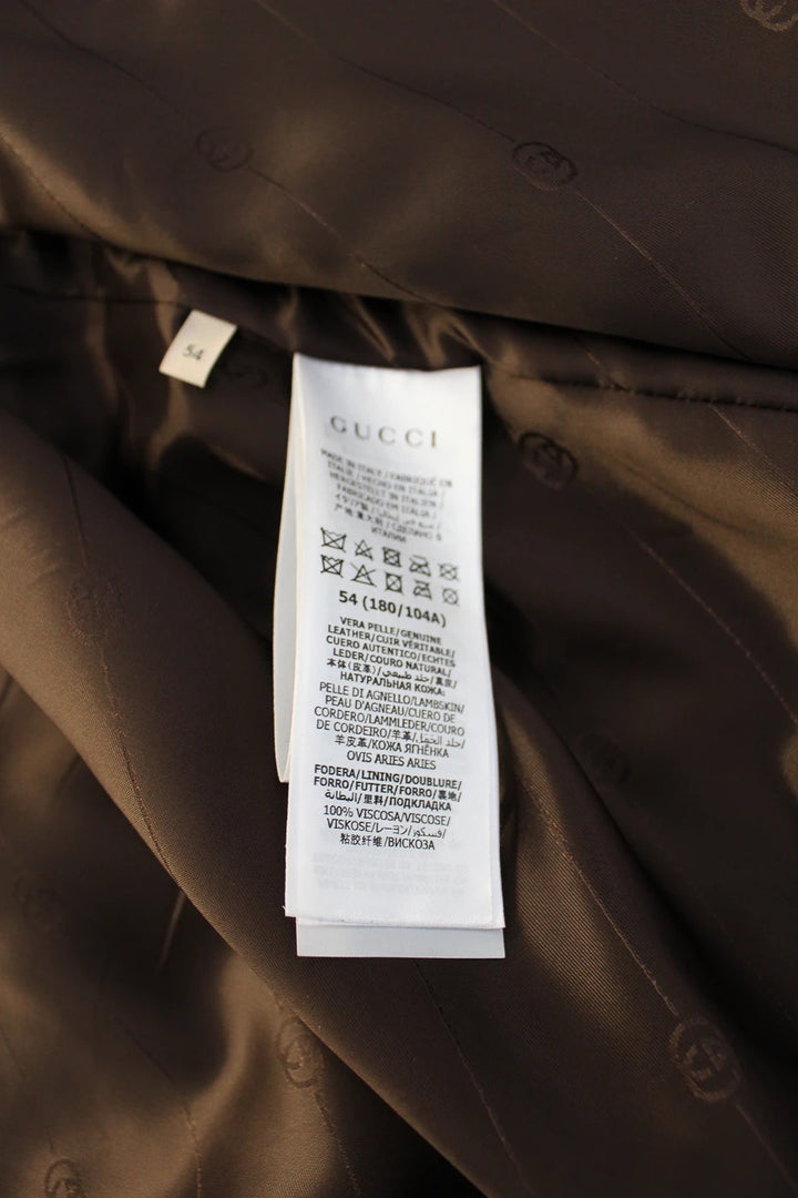 BNWT Gucci Horsebit Brown Lambskin Leather Bomber Jacket XL