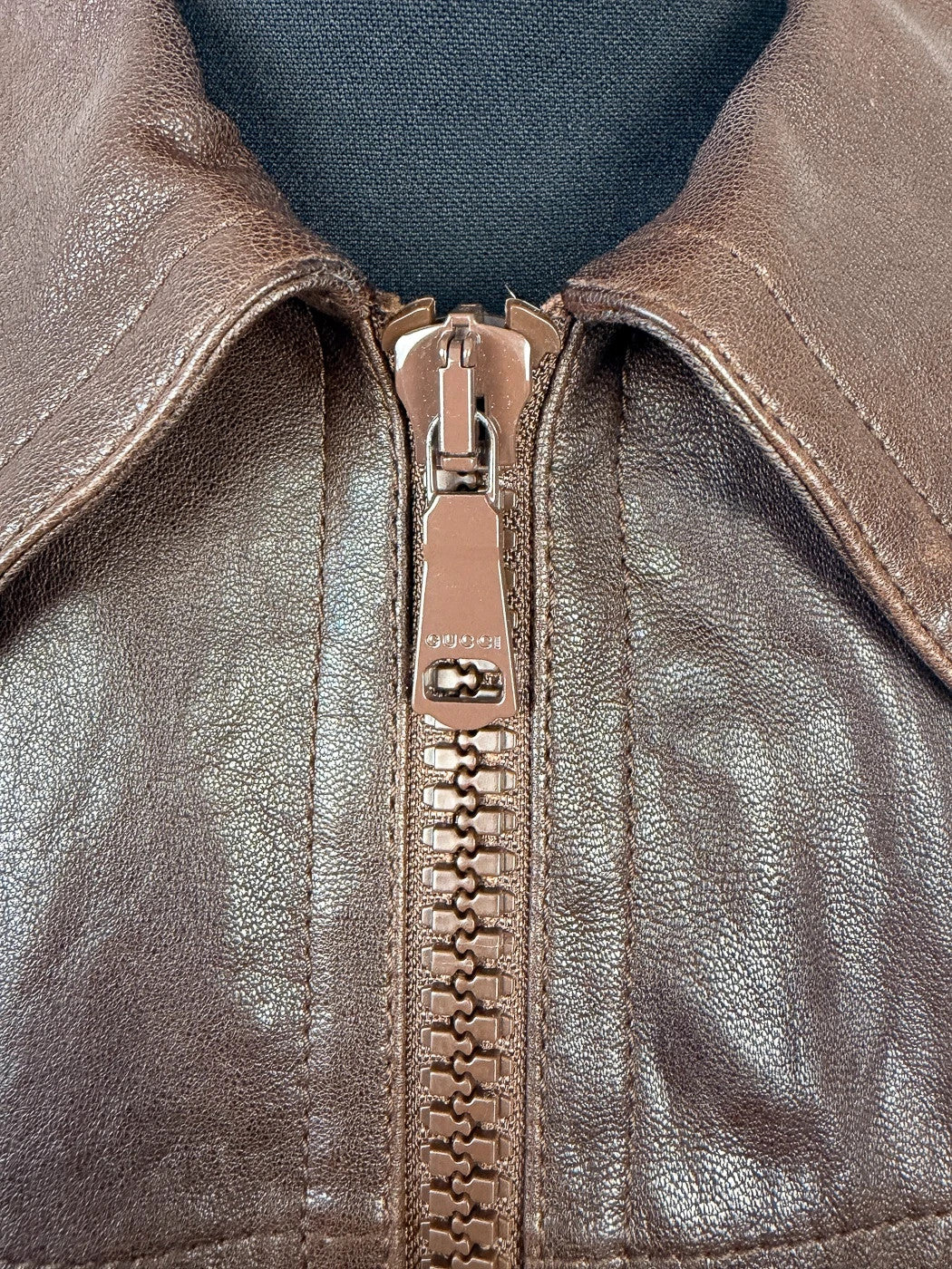 BNWT Gucci Horsebit Brown Lambskin Leather Bomber Jacket XL