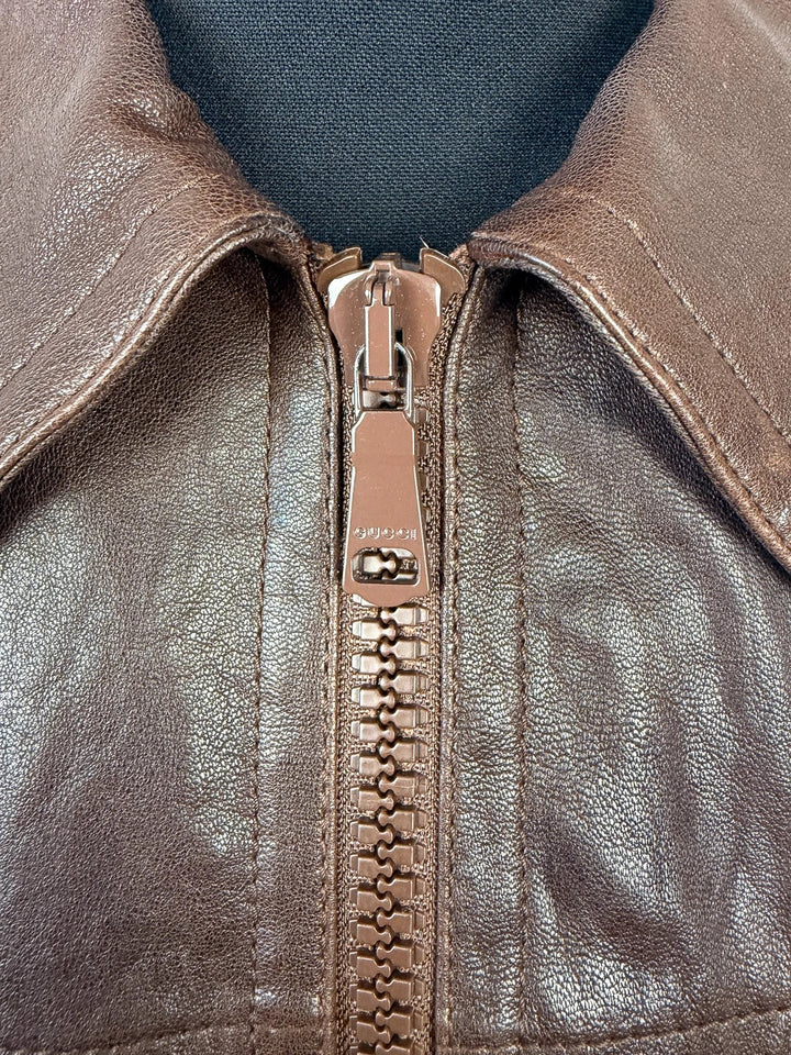 BNWT Gucci Horsebit Brown Lambskin Leather Bomber Jacket XL