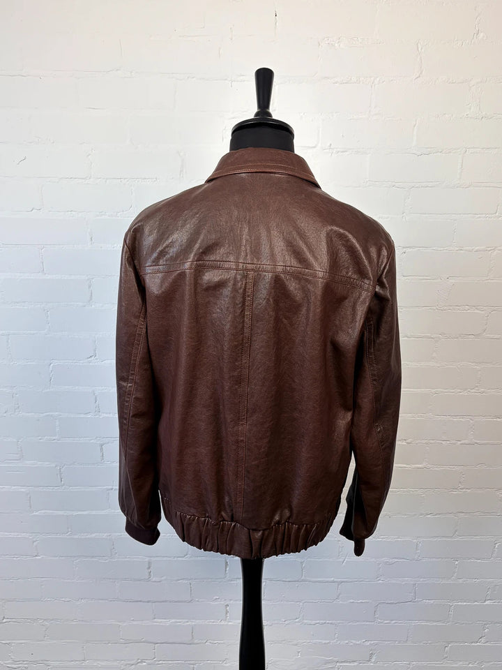 BNWT Gucci Horsebit Brown Lambskin Leather Bomber Jacket XL