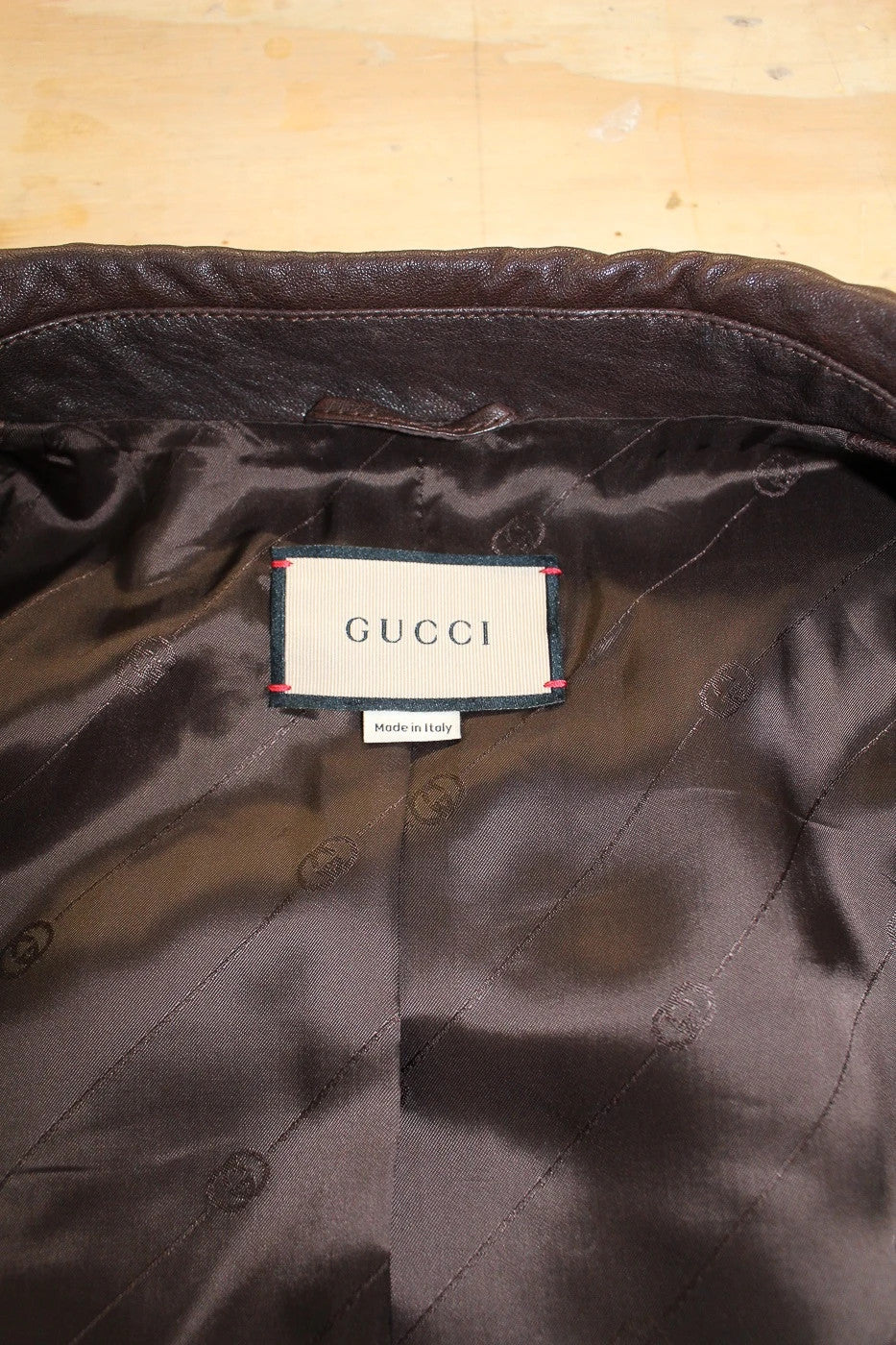 BNWT Gucci Horsebit Brown Lambskin Leather Bomber Jacket XL