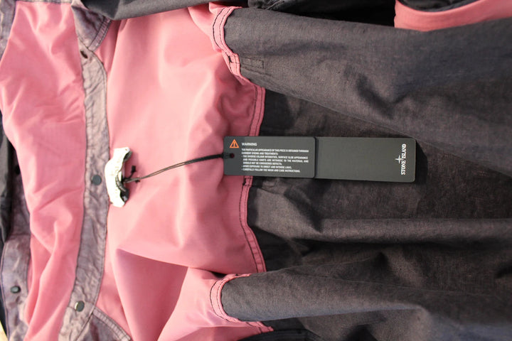 Stone Island Raw Linen Plated-OVD Short Parka - Dark Burgundy - XL