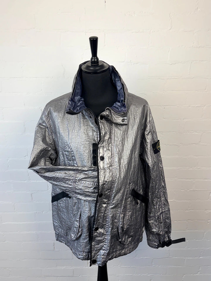 Stone Island SS25 Metal Cover Jacket - Silver / Lavender - XL