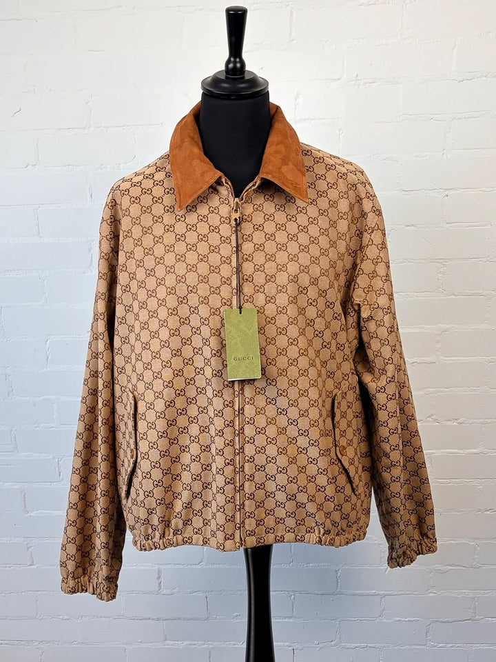 Gucci Reversible GG Canvas Jacket - Camel/Ebony - Size 54