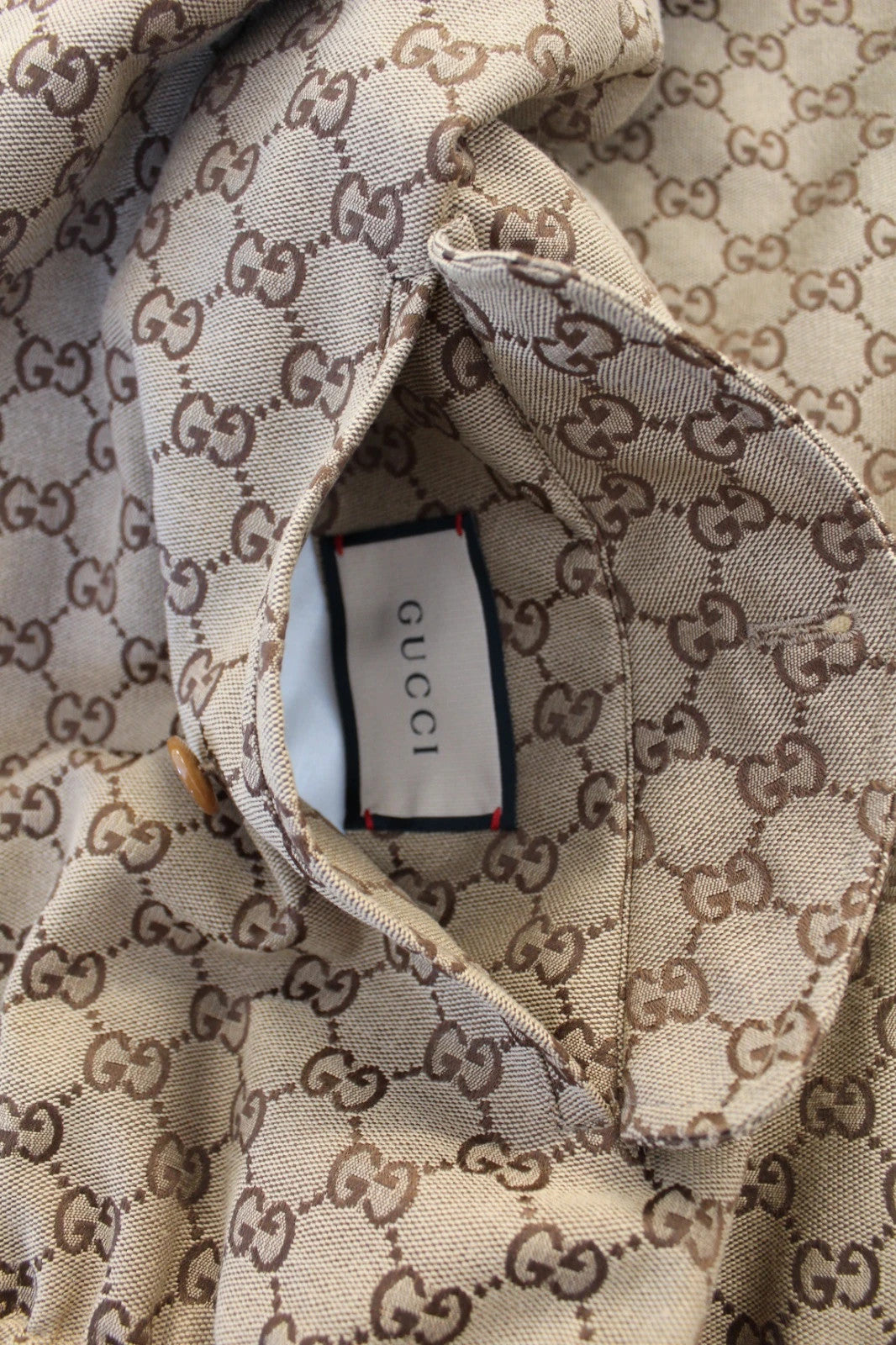 Gucci Reversible GG Canvas Jacket - Camel/Ebony - Size 54